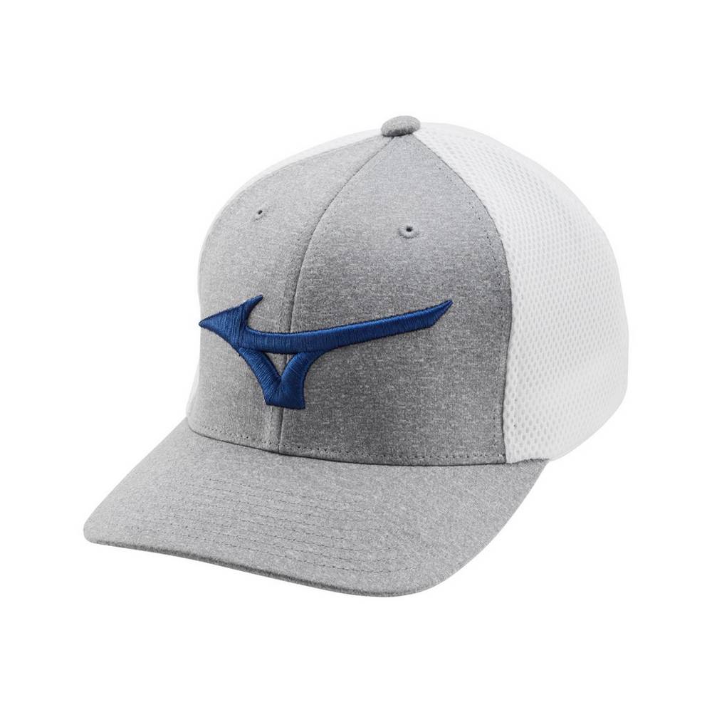 Panske Čiapky Mizuno Fitted Meshback Golf Biele/Kráľovská Modrá Vypredaj UDVE62734